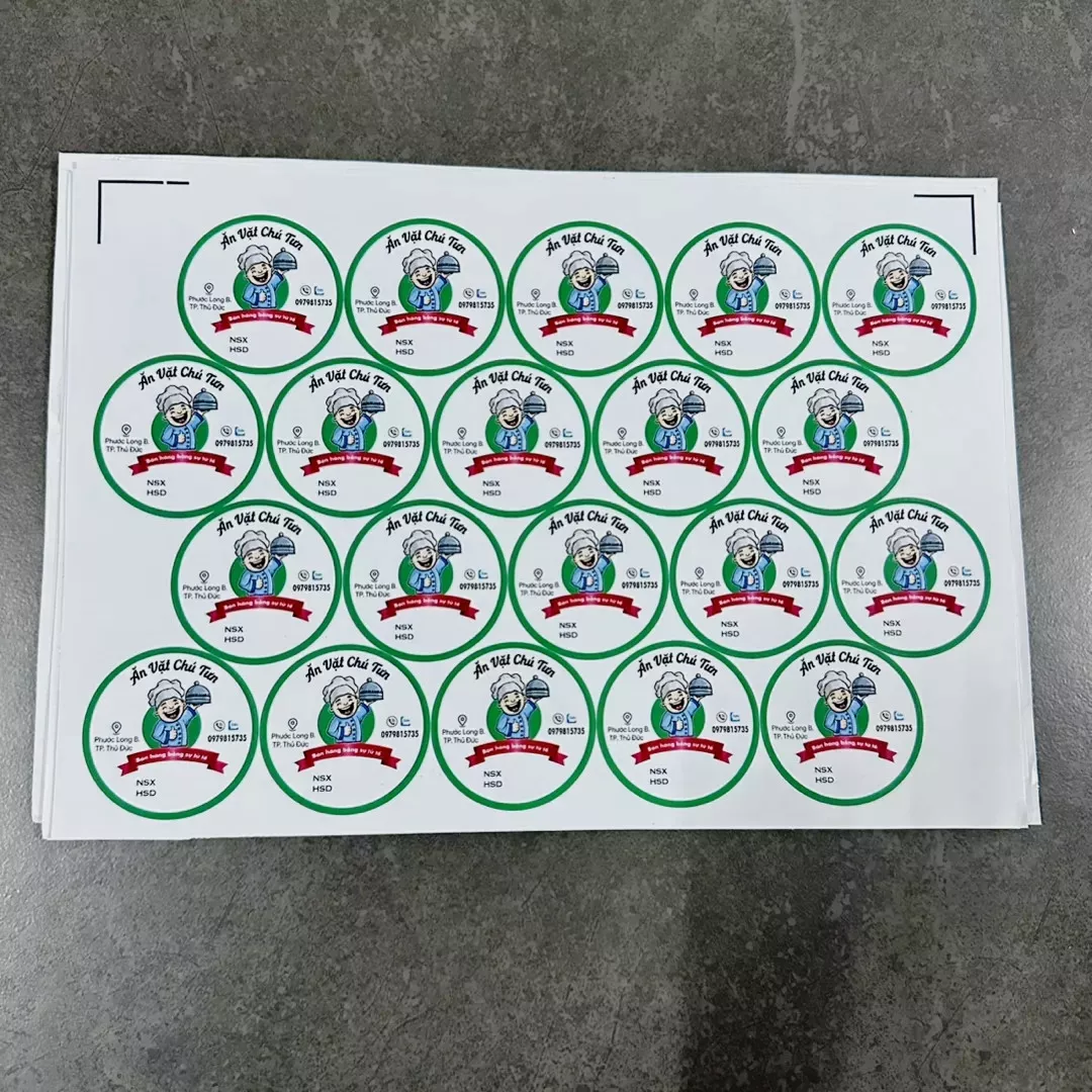 In Tem Nhãn sticker Decal Giá Rẻ Kích Thước 4x4cm cắt bế demi theo hình 5 in tem decal