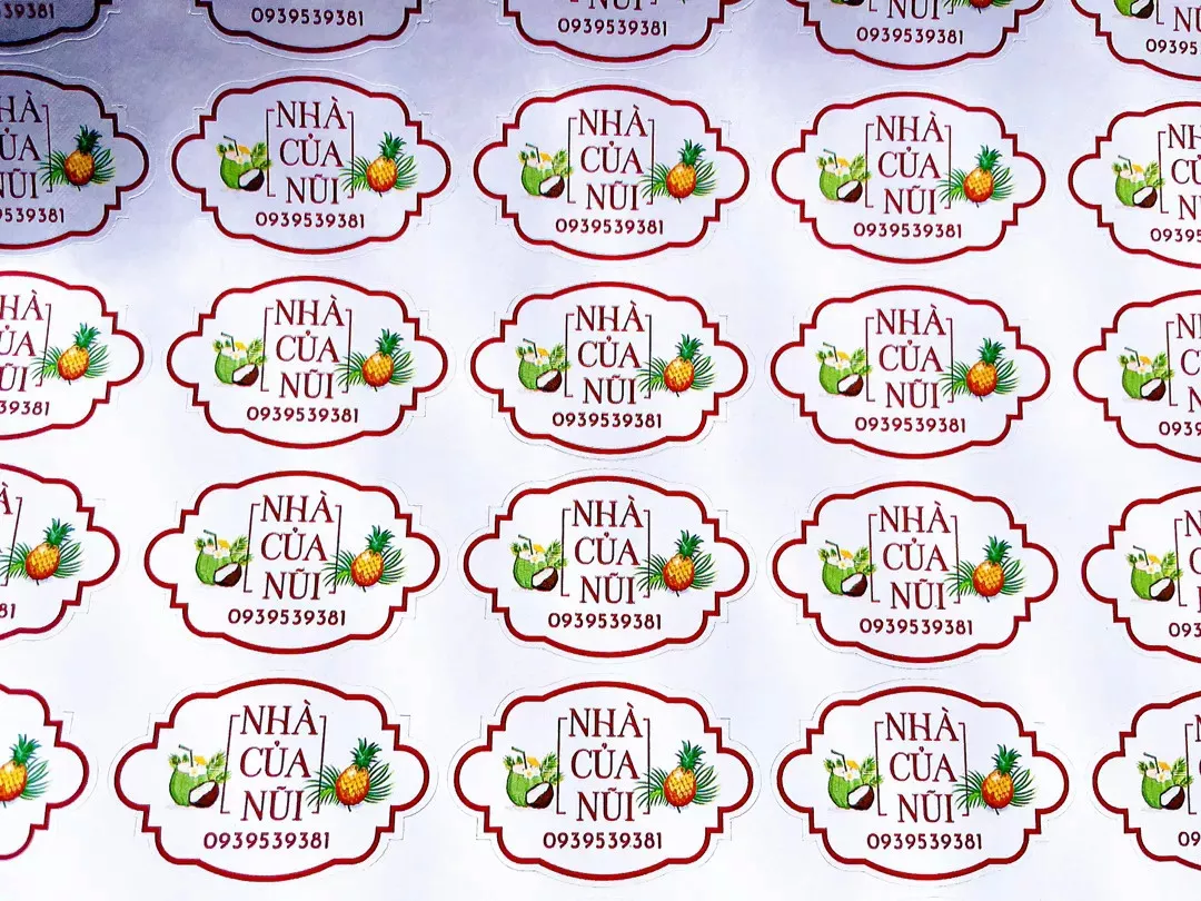 In Tem Nhãn sticker Decal Giá Rẻ Kích Thước 4x4cm cắt bế demi theo hình 1 in tem nhãn