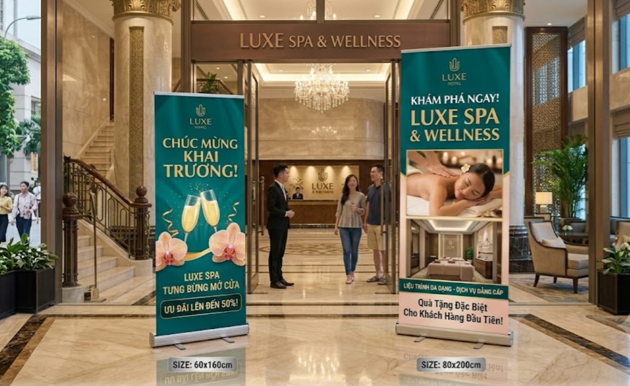 Standee Cuốn Nhôm Nên Chọn Kích Thước Nào Phù Hợp? Standee Cuốn Nhôm Nên Chọn Kích Thước Nào Phù Hợp?