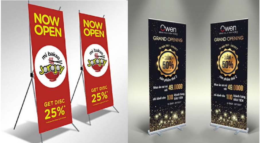 Mẫu Standee Khai Trương Đẹp Thu Hút Khách Hàng 2026