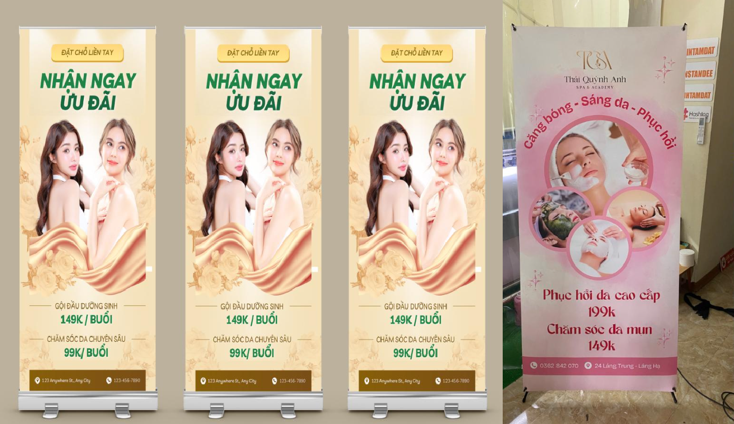 In Standee Spa Thẩm Mỹ Viện Đẹp | In Lấy Liền Giá Xưởng