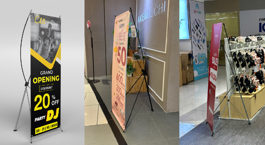In Standee Chữ X Số Lượng Ít – Lấy Ngay 2H, Giá Rẻ