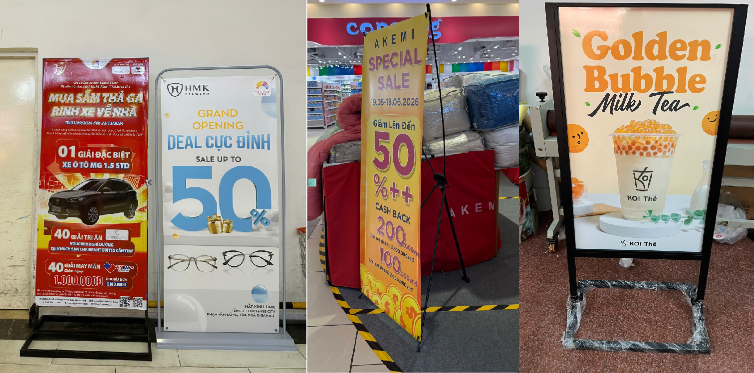 In Standee TPHCM Giá Tốt – Lấy Ngay 2H Tại Xưởng