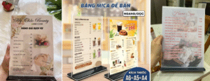 Menu Mica để bàn có những kích thước nào?