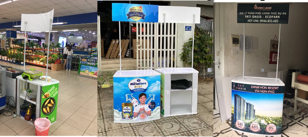 Mẫu Booth Sampling Đẹp Cho Hội Chợ Và Siêu Thị Giá Xưởng - mẫu thực tế