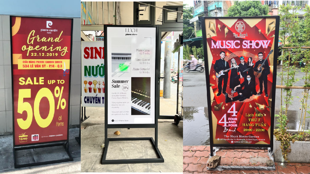 Standee Ngoài Trời Dùng Cho Sự Kiện Nào? Top Mẫu Chân Sắt Bền - thiết kế tham khảo