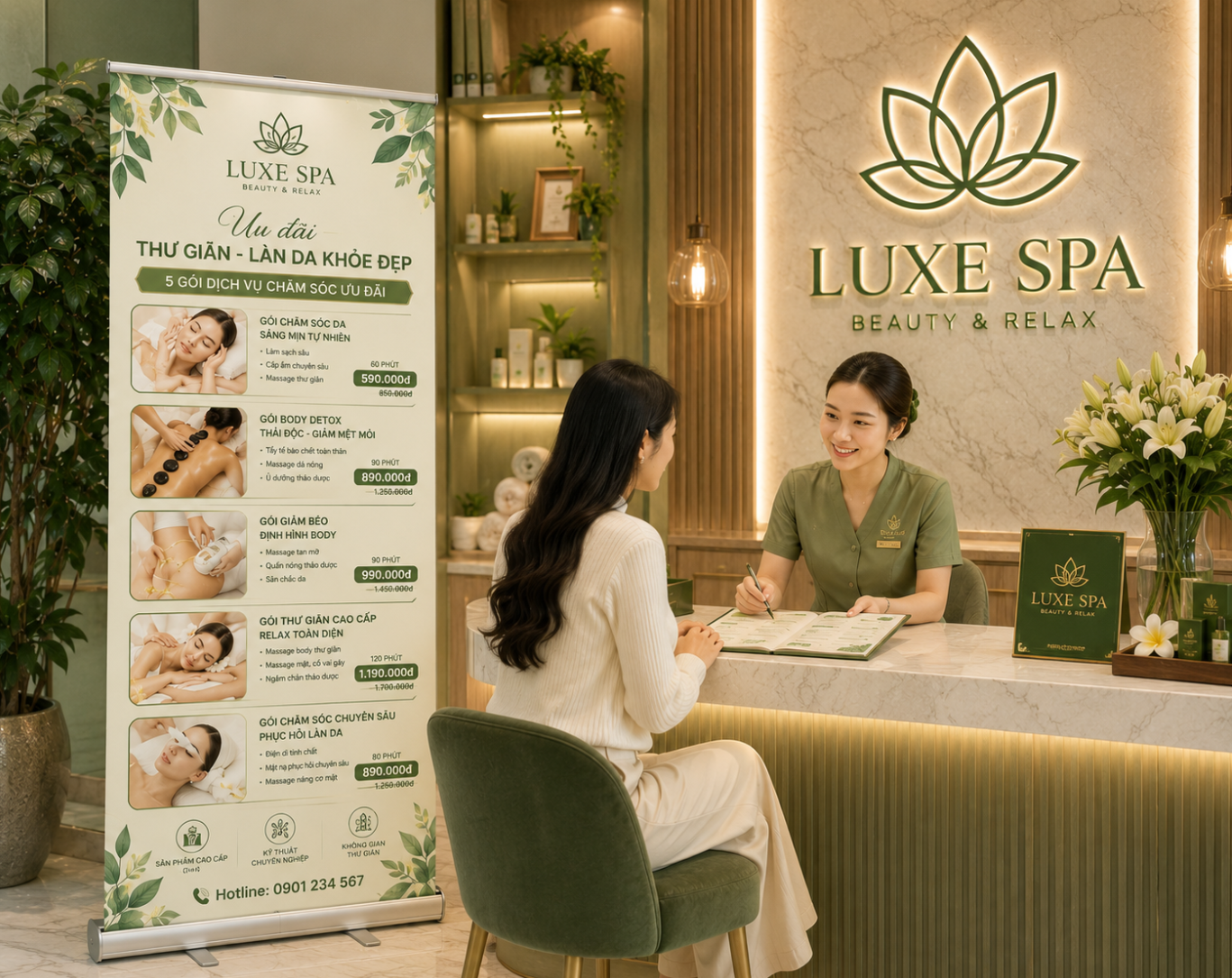 Top 20 Mẫu Standee Cuốn Nhôm Đẹp Cho Spa, Showroom 2026 - chi tiết
