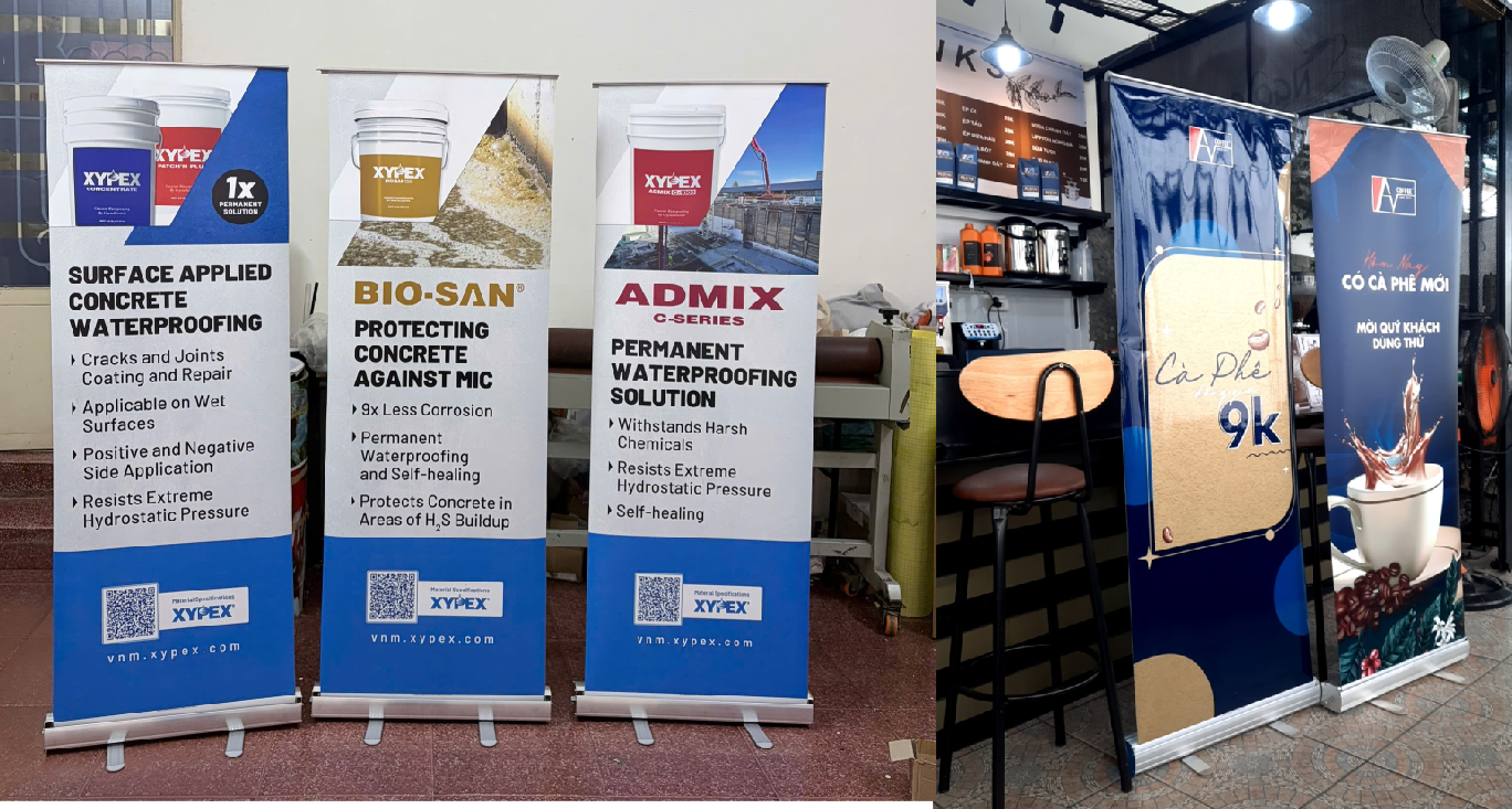 Ưu Nhược Điểm Của Standee Cuốn Nhôm So Với Các Loại Standee Khác