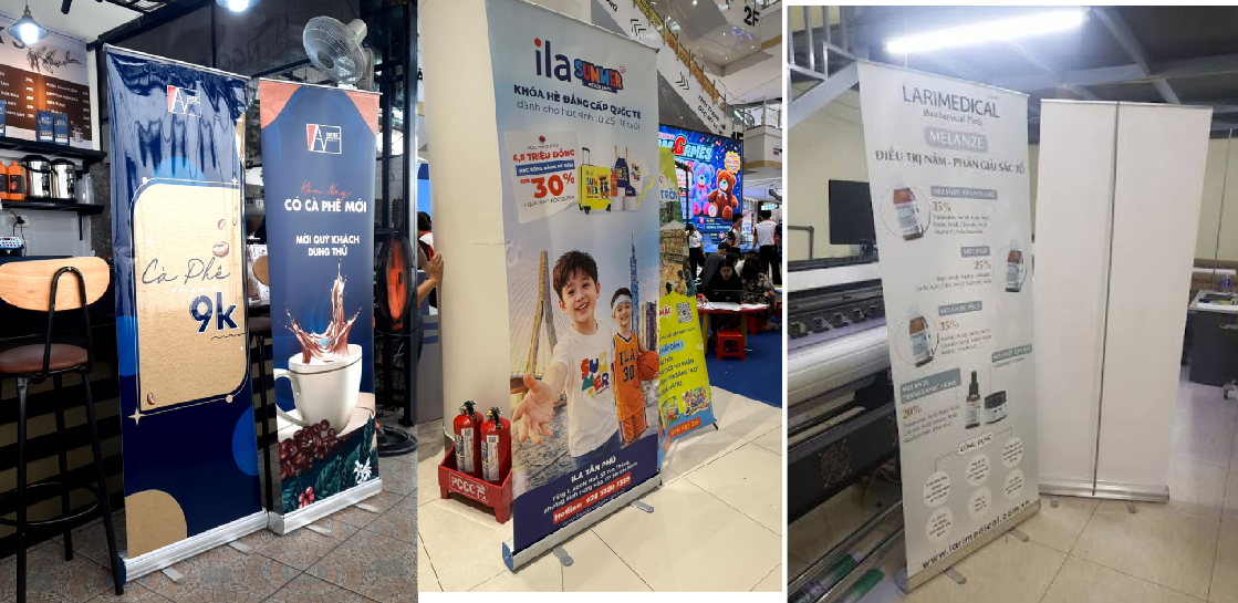 Ưu Nhược Điểm Của Standee Cuốn Nhôm So Với Các Loại Standee Khác - cận cảnh